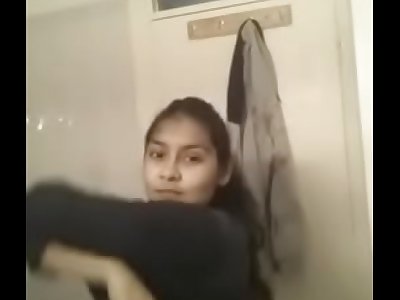 Desi teen bathroom selfie