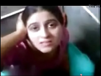 Indian desi bhabhi sucking her boyfriend's dick hither bathroom
